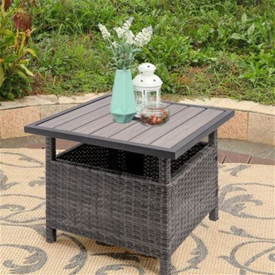 Giantex Patio Rattan Wicker Umbrella Side Table